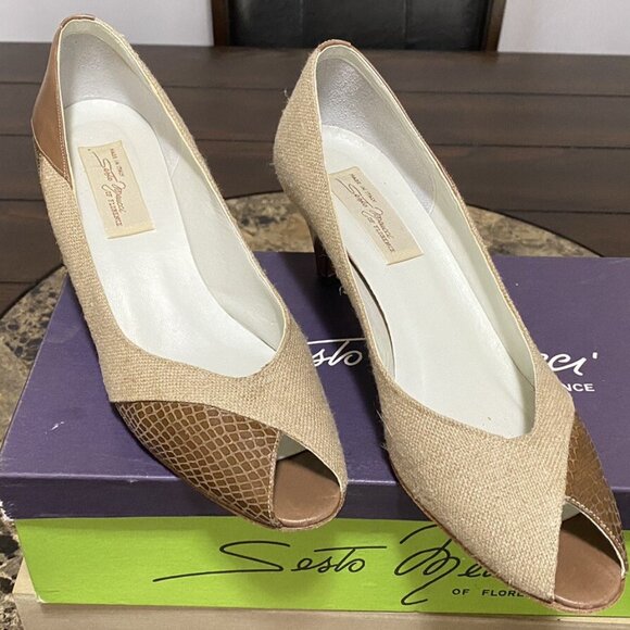 VTG Sesto Meucci Of Florence Women’s Pumps Kitten Heel Shoes - Picture 16 of 16